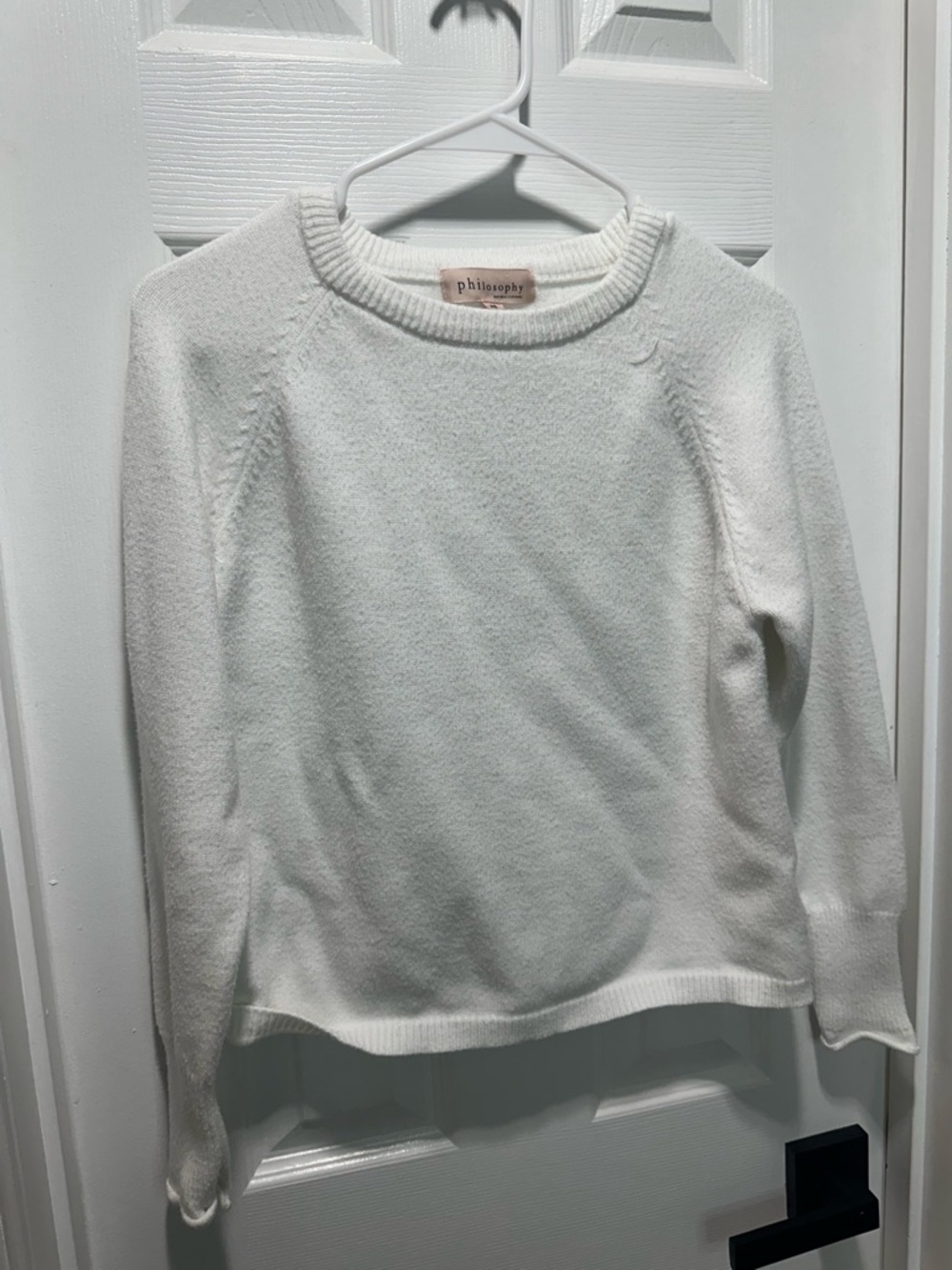 Philosophy Cream Scoop-Neck Knit Sweater